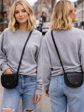 Paul’s Boutique London Black Crossbody Handbag Adjustable Strap Good Condition